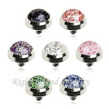 316L acero inoxidable quirúrgico Glitter Body Piercing Dermal Anchor Top